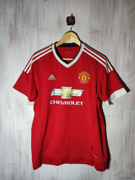 Manchester United 2015 2016 home Size L Adidas soccer shirt jersey football kit