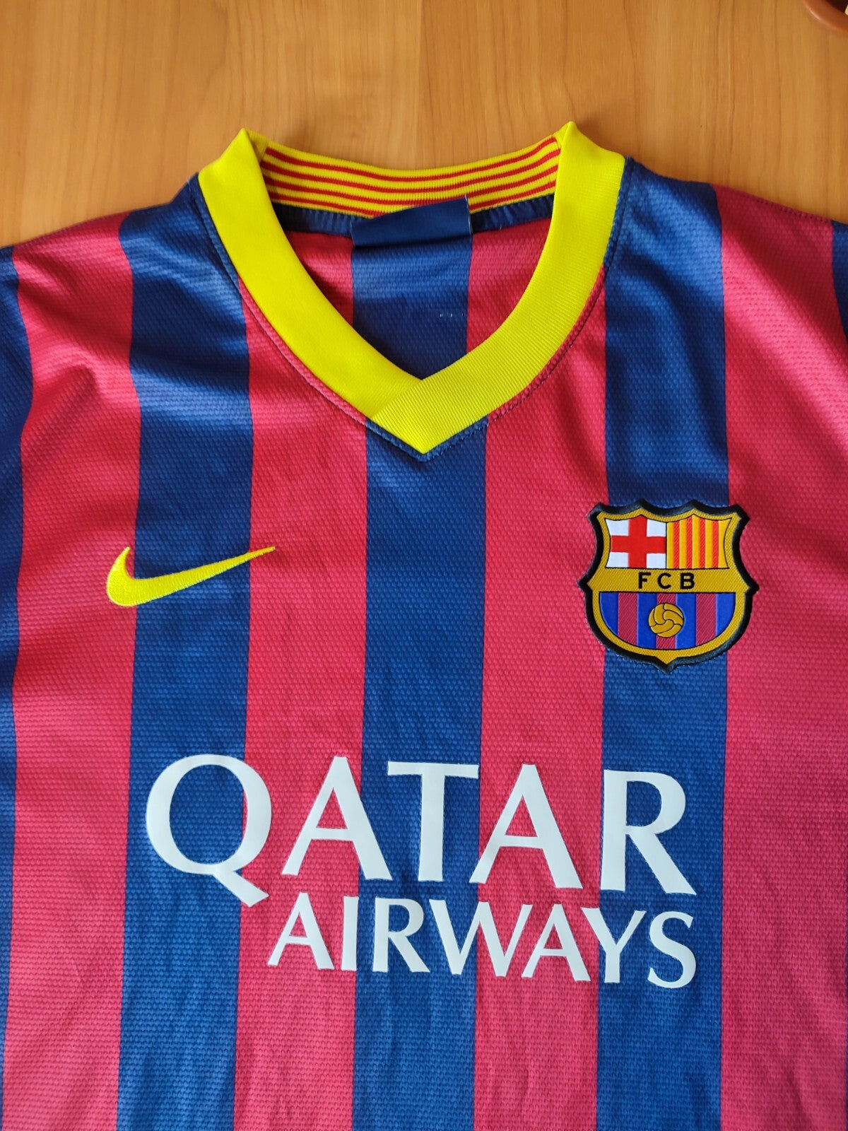FC Barcelona 2013 2014 home Sz M Nike shirt jersey soccer football kit tee Messi