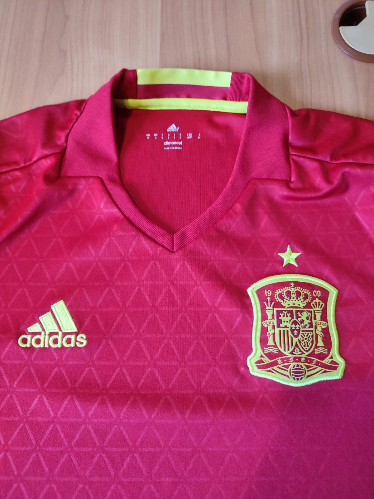 Spain team 2015 2016 home Size S Adidas shirt jersey maillot football soccer kit