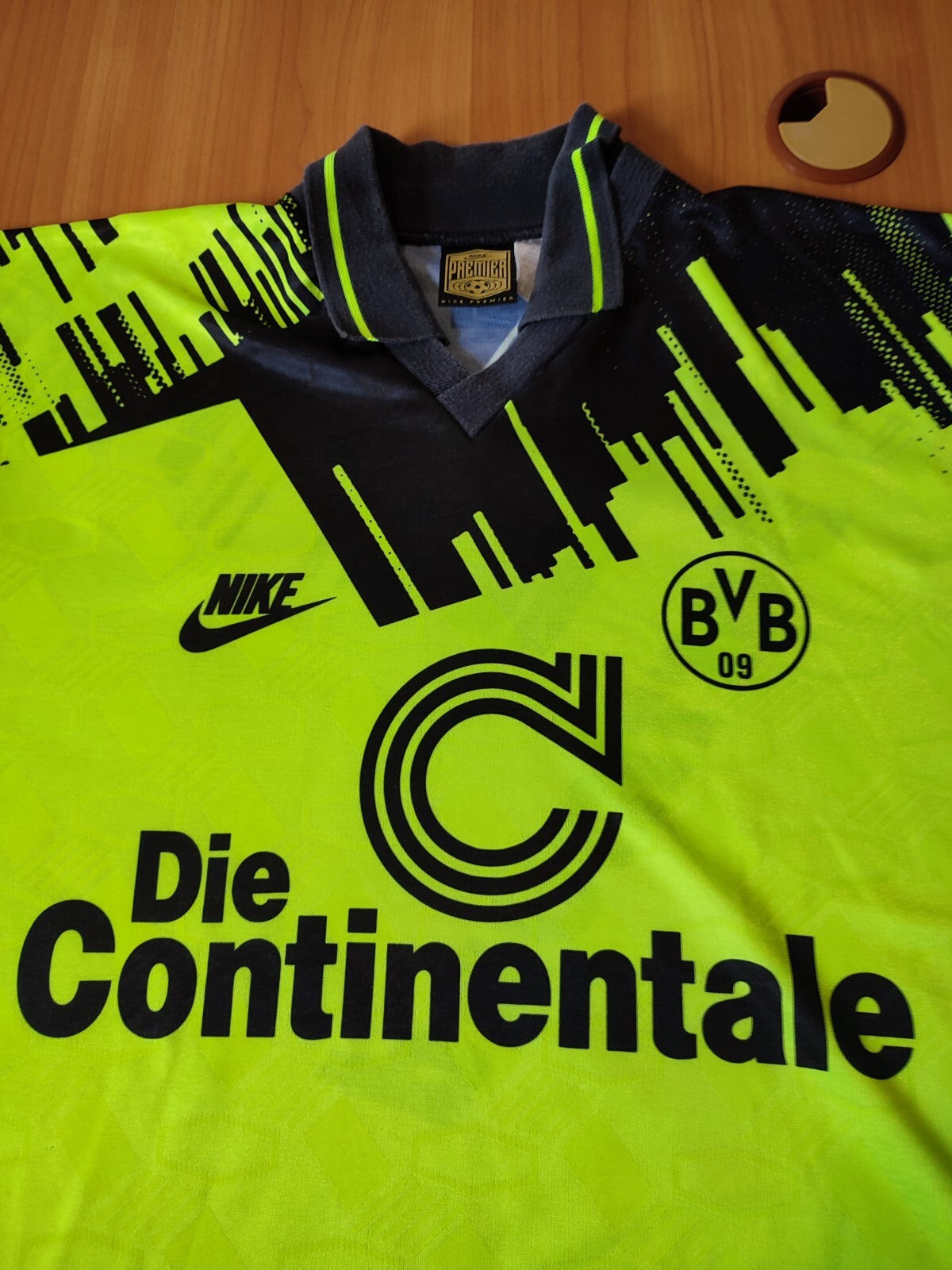 Borussia Dortmund 1993 1994 home Sz L BVB jersey shirt football UEFA Cup kit L/S