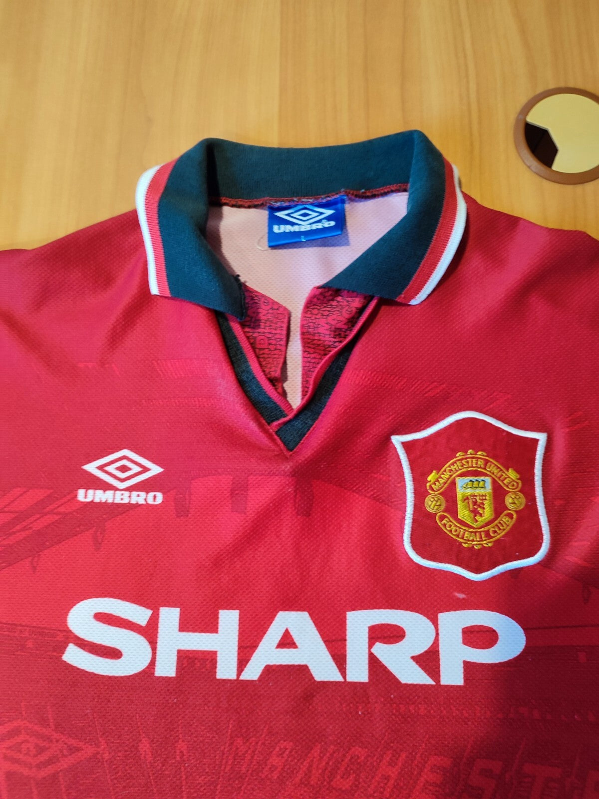 Manchester United 1994 1996 home Size L football shirt jersey soccer kit Cantona
