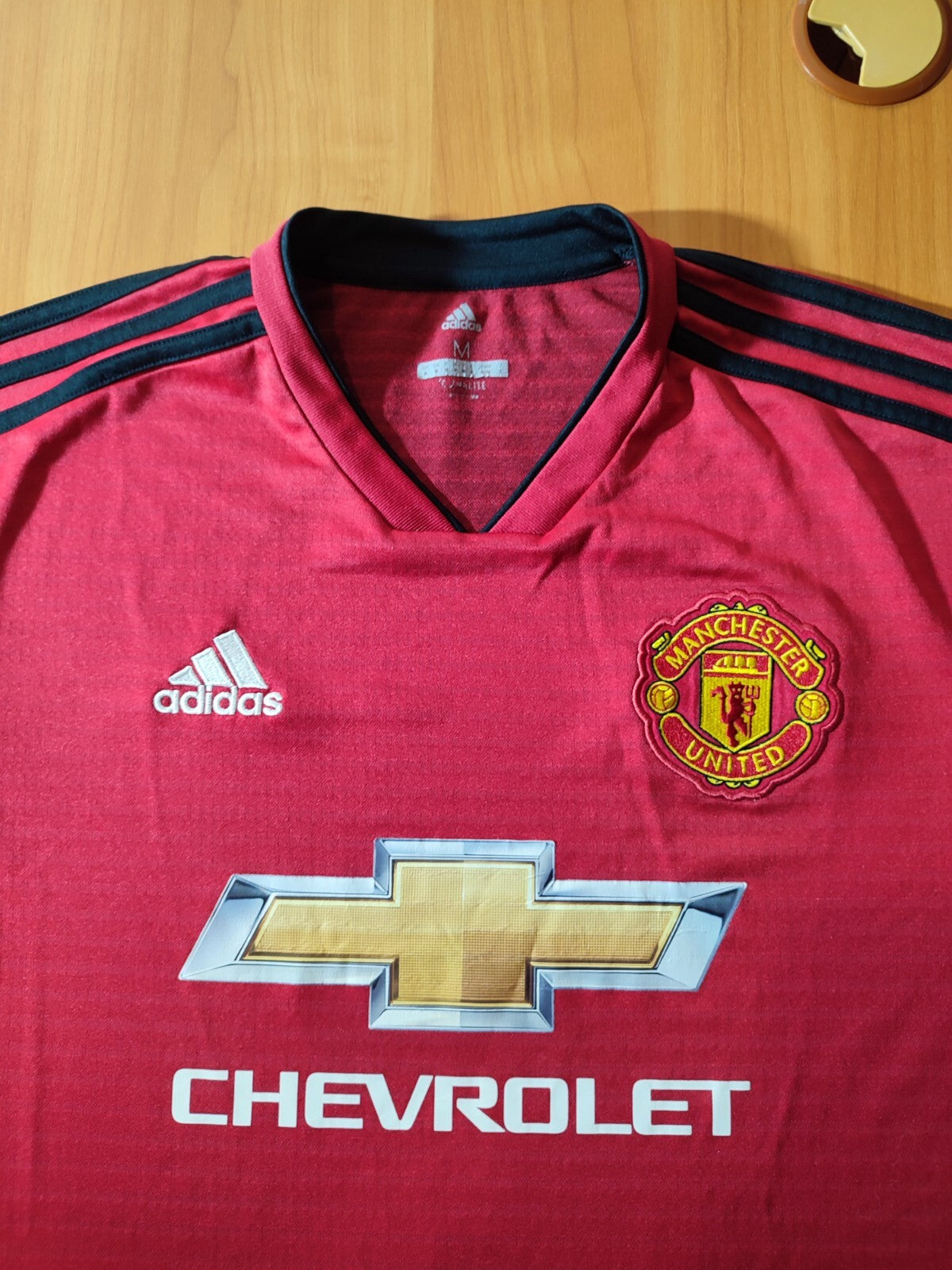 Manchester United 2018 2019 home Sz M Adidas soccer shirt jersey footbal kit tee