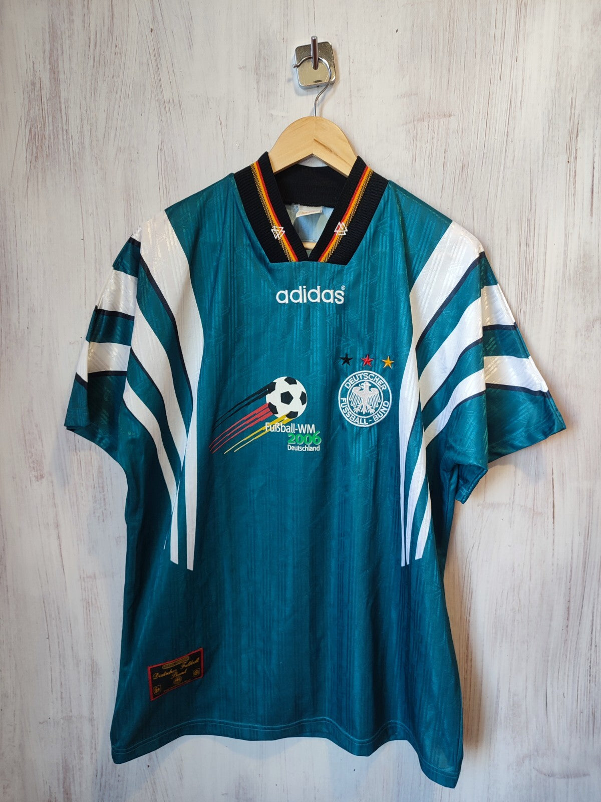 Germany 1996 1997 1998 away Sz L Adidas Deutschland shirt jersey soccer kit tee