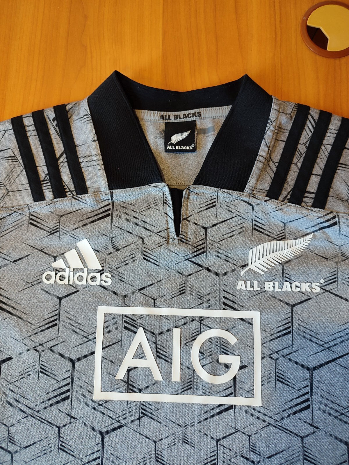 All Blacks 2019 2020 training Sz L rugby shirt jersey kit tee Adidas New Zealand
