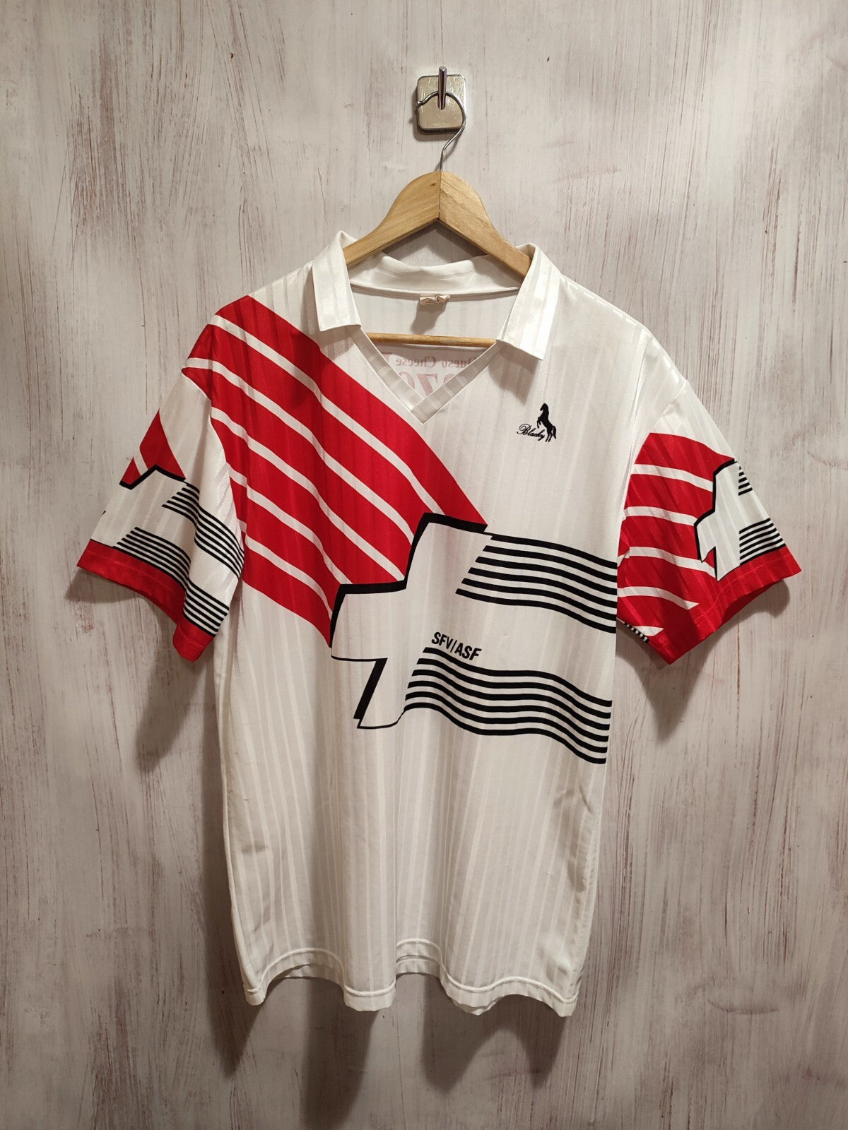 Switzerland 1990 1991 away Size L Blacky soccer shirt jersey football kit Swiss