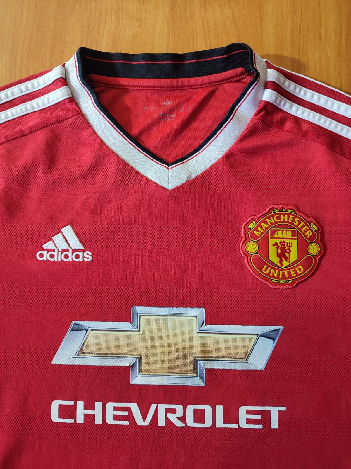 Manchester United 2015 2016 home Size L Adidas soccer shirt jersey football kit