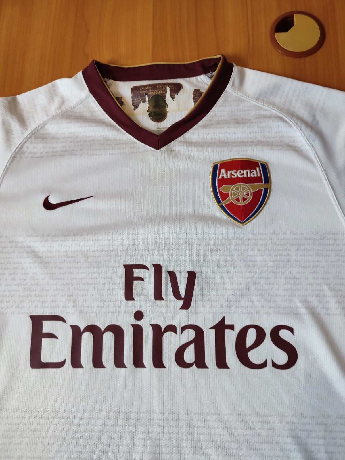 Arsenal London 2007 2008 away Sz L Nike shirt jersey football soccer kit trikot