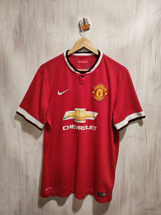 Manchester United 2014 2015 home Sz L Nike soccer shirt jersey football kit tee