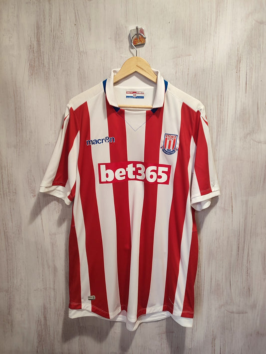 Stoke City 2016 2017 home Size 3XL Macron football shirt soccer jersey tee kit