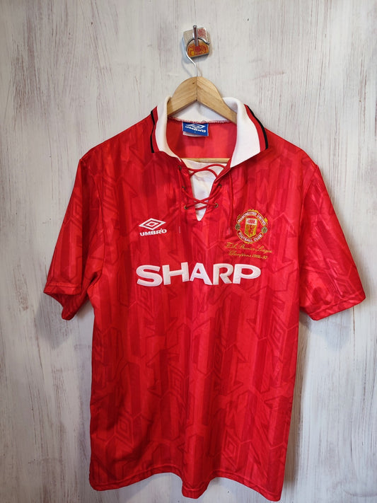 AUTHENTIC Manchester United 1992 1993 1994 home Umbro Sz L shirt jersey football