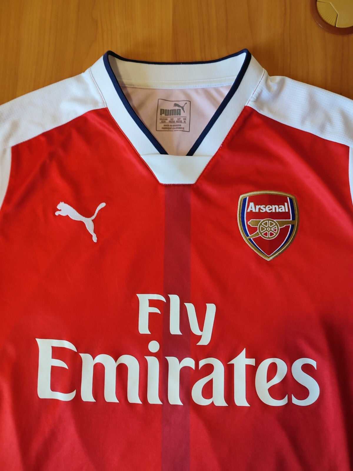 Arsenal London 2016 2017 home Sz M Puma shirt jersey soccer football Chamberlain