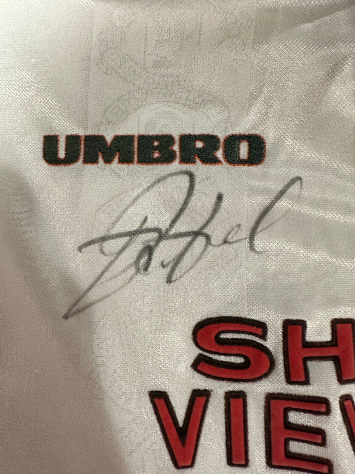SIGNED kids Manchester United 1998 1999 away shirt jersey kit soccer football