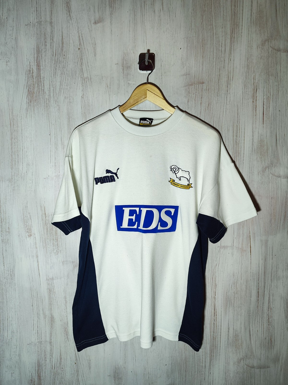 Derby County 1990's training Sz M Puma shirt jersey tee football soccer kit 90's