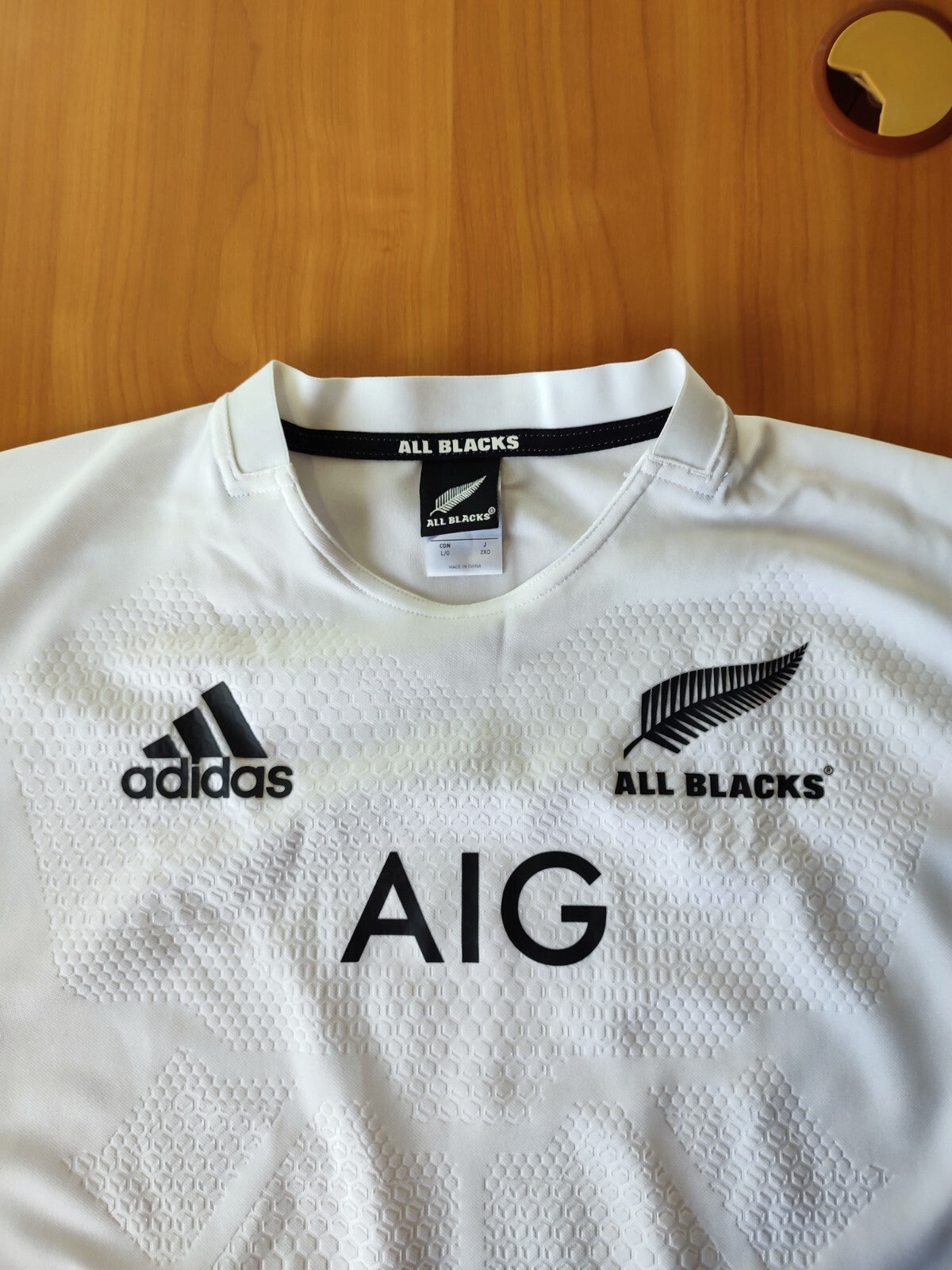 All Blacks 2019 2020 away Size L rugby shirt jersey kit Adidas New Zealand team