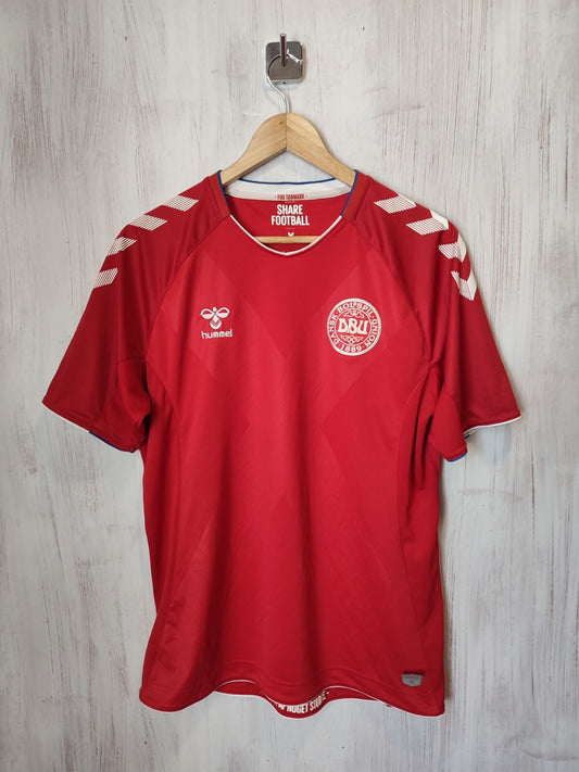 Denmark 2018 2019 home Sz M Hummel shirt jersey football soccer maillot kit tee
