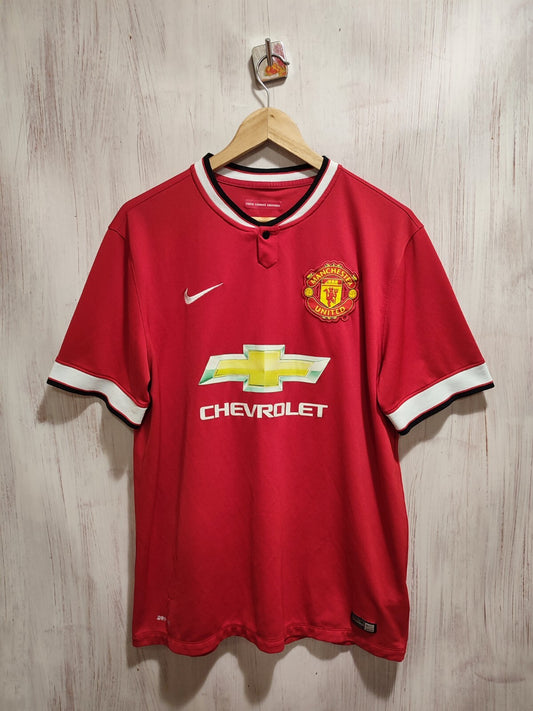 Manchester United 2014 2015 home Sz L Nike soccer shirt jersey football kit tee