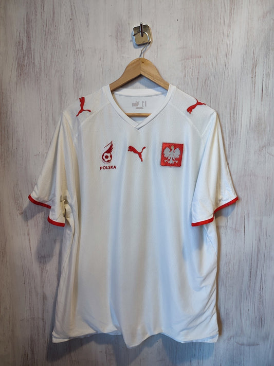 Poland 2007 2008 home Sz XL Puma soccer shirt jersey football kit trikot maillot