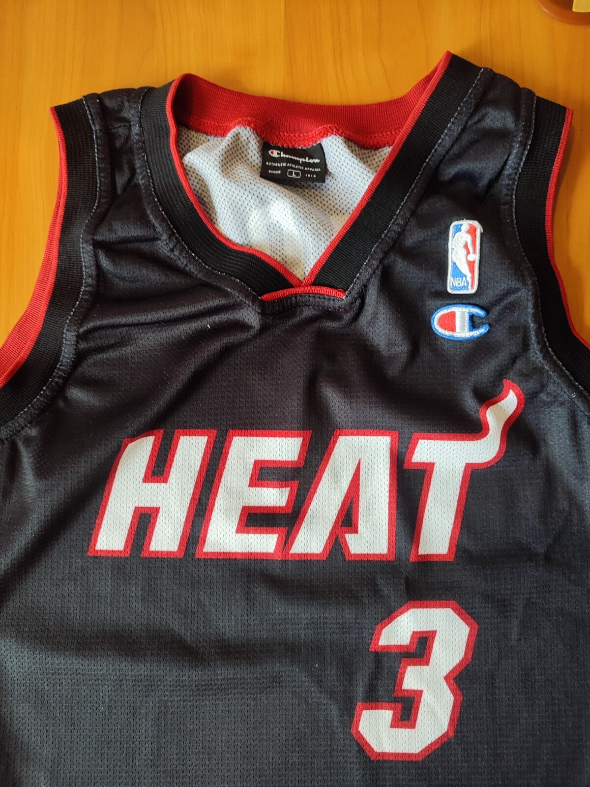 Miami Heat #3 Wade Sz L Champion Basketball jersey shirt maillot kit tee vintage