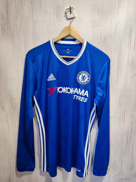 Chelsea London 2016 2017 home Sz M Adidas shirt jersey football kit L/S Fabregas
