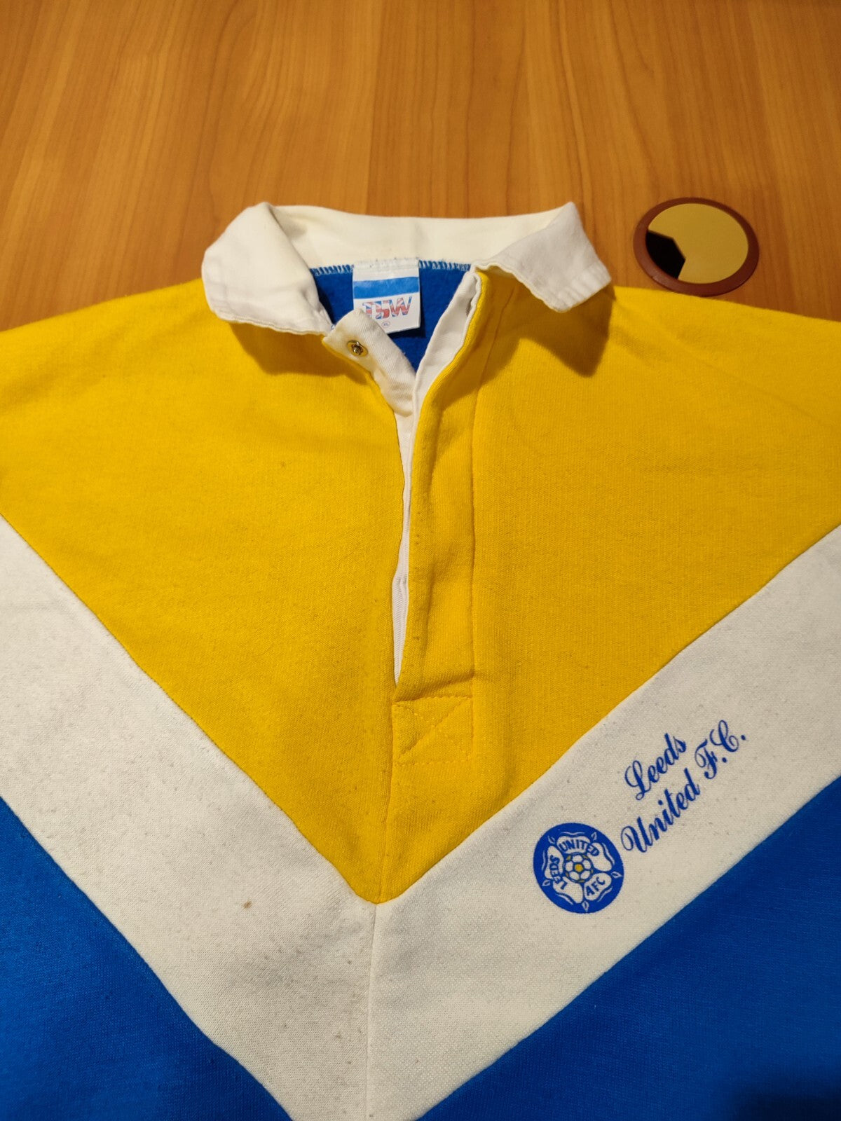 Leeds United 1990's Sz XL soccer football jacket kit top sweter JSW 90's VINTAGE