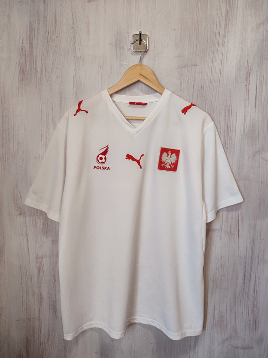 Poland 2008 home Sz XL Puma soccer shirt jersey football kit tee maillot trikot