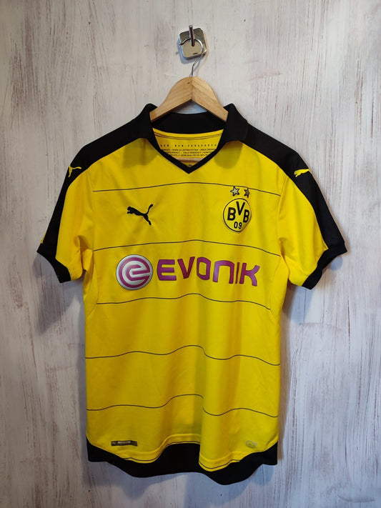 Borussia Dortmund 2015 2016 home Sz M BVB Puma jersey shirt football kit trikot