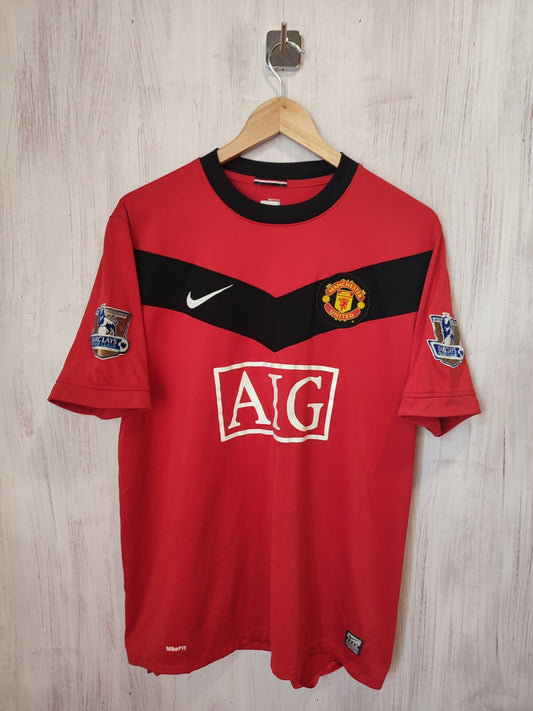 Manchester United 2009 2010 home Sz L Nike soccer kit shirt jersey Alex Ferguson
