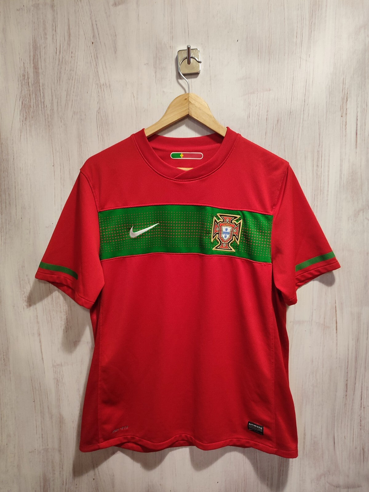 Portugal team 2010 2011 2012 home Sz M shirt jersey Nike soccer football kit tee