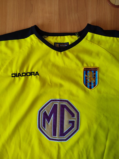 VINTAGE Aston Villa 2003 2004 away Sz M Diadora football shirt jersey soccer kit