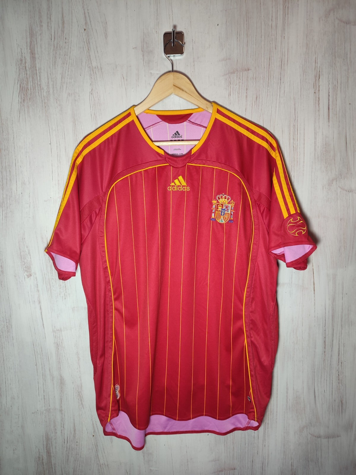 Spain 2006 2007 home Size L Adidas shirt jersey maillot football soccer kit tee