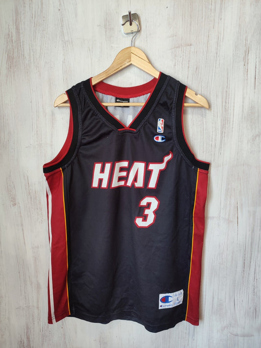 Miami Heat #3 Wade Sz L Champion Basketball jersey shirt maillot kit tee vintage
