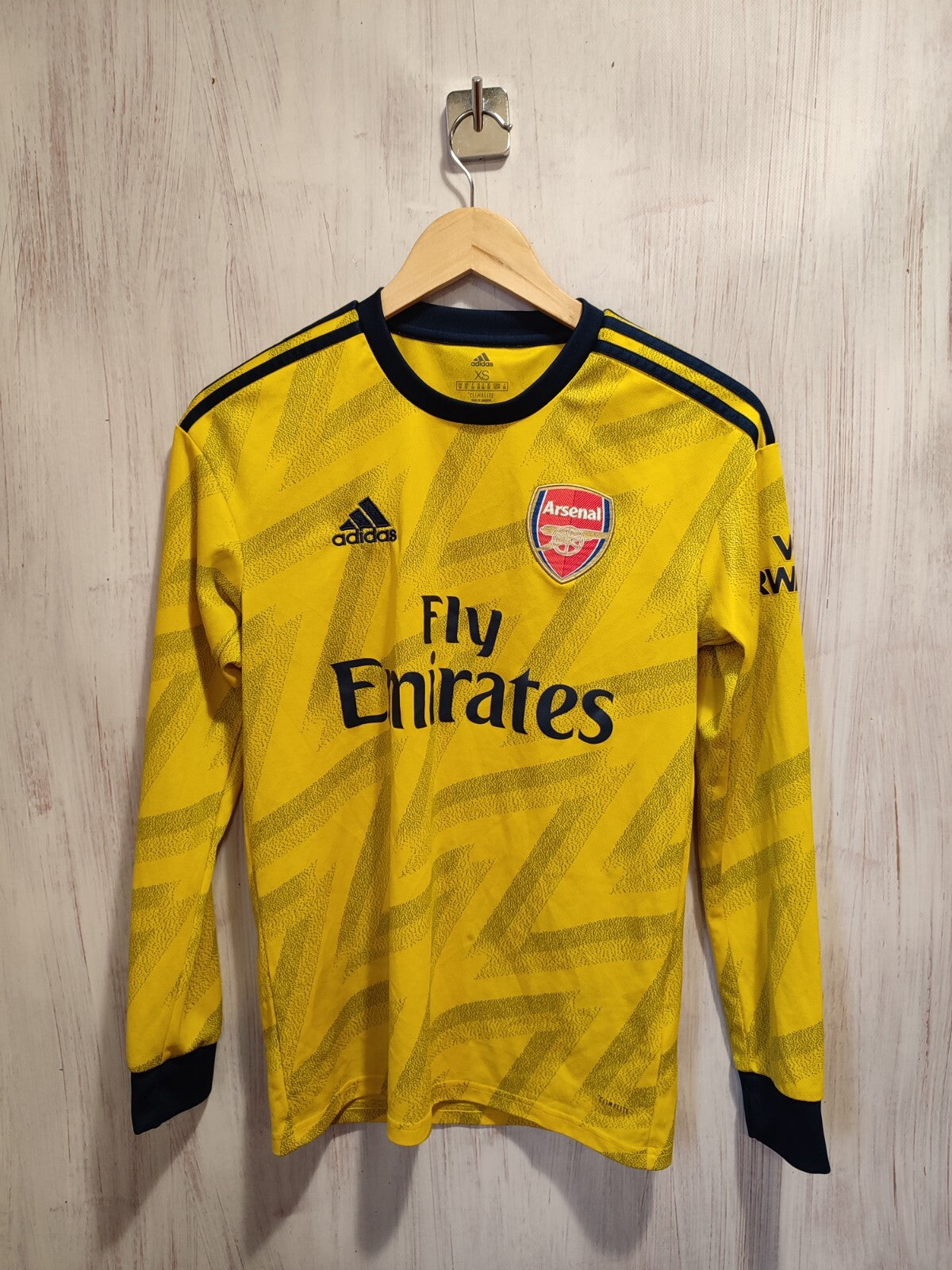 Arsenal London 2019 2020 away Sz XS Adidas soccer shirt jersey football kit L/S