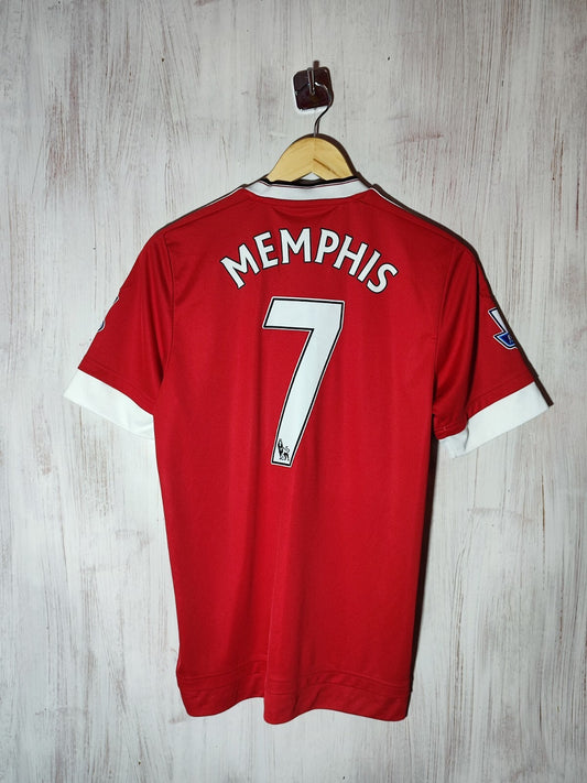 Manchester United 2015 2016 home Sz S Adidas shirt jersey kit tee soccer Memphis