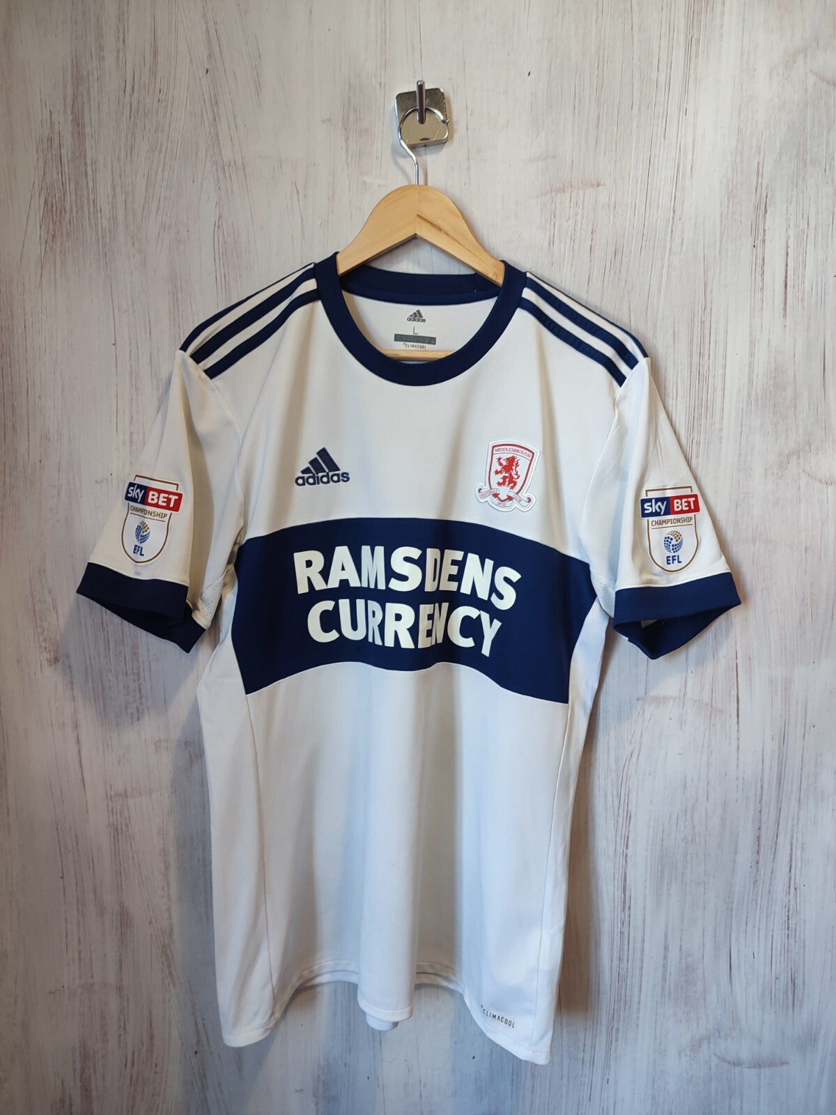 Middlesbrough 2017 2018 away Sz L Adidas football shirt jersey soccer kit Friend