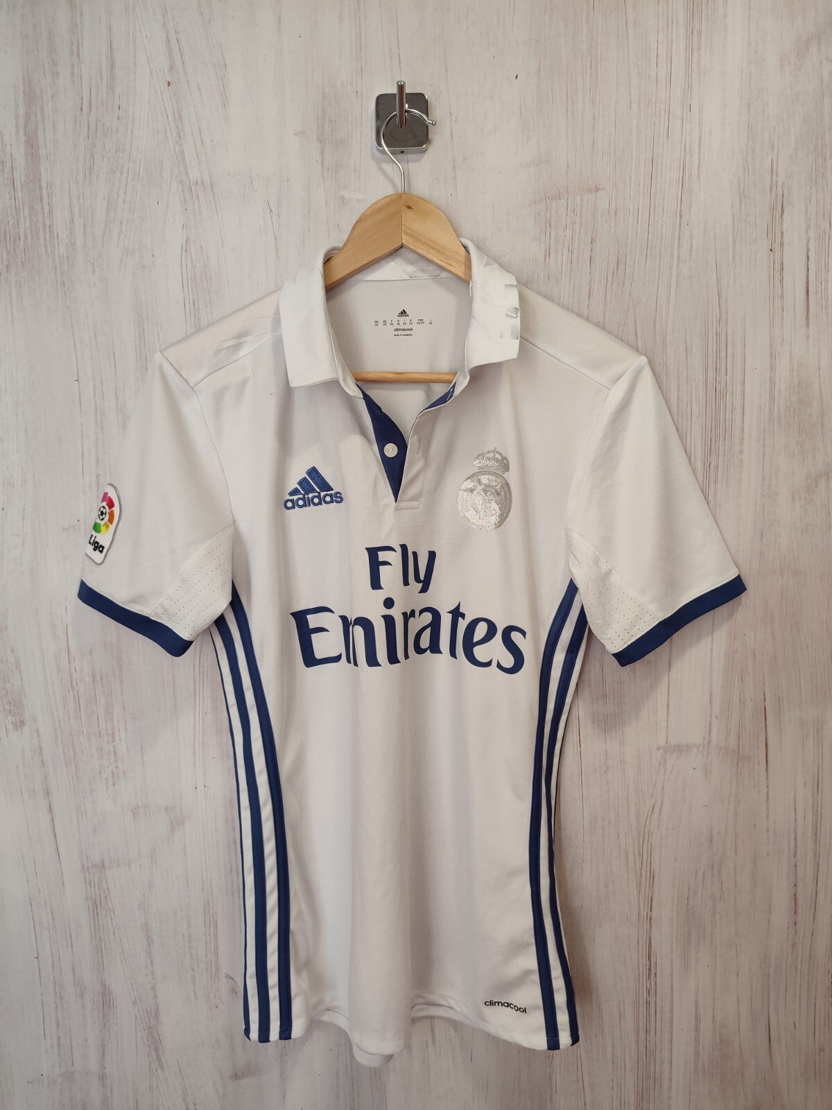 Real Madrid 2016 2017 home Sz XS shirt jersey soccer football maillot kit Adidas