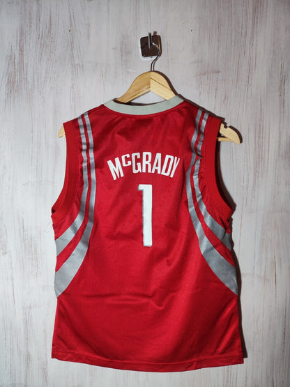 Kids 14-16y Houston Rockets #1 McGrady Size L Reebok jersey shirt kit tee Youth
