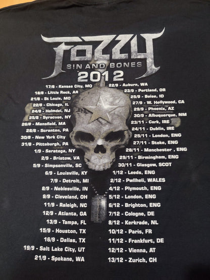 Fozzy 2012 Sin and bones Size 3XL Fruit of the loom jersey shirt tee  rock metal