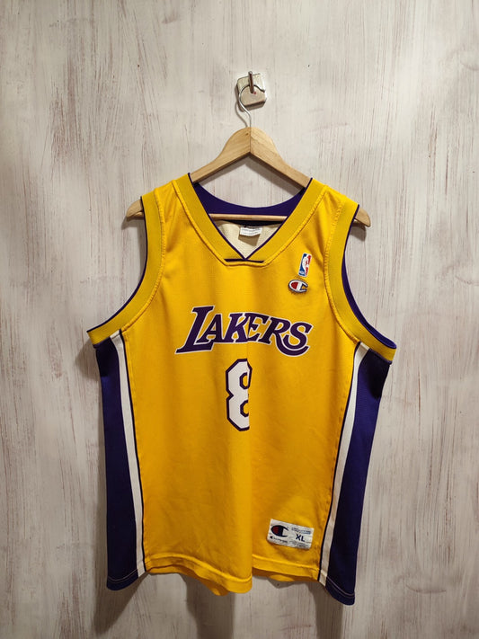 Los Angeles Lakers NBA #8 Bryant Sz XL Champion jersey shirt Basketball tee kit