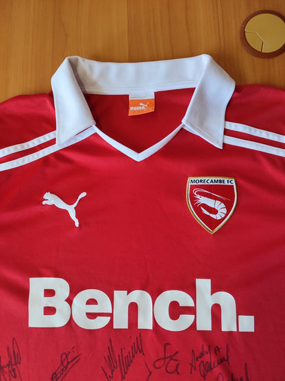 SIGNED Morecambe FC 2011 2012 home Size L Puma shirt jersey soccer football kit