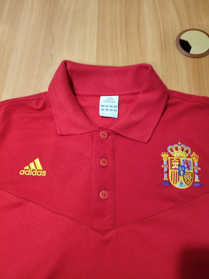 Spain 2008 2009 polo Size L Adidas shirt jersey football soccer kit tee vintage