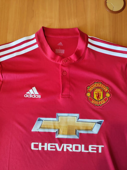 Manchester United 2017 2018 home Size L Adidas soccer shirt jersey football kit