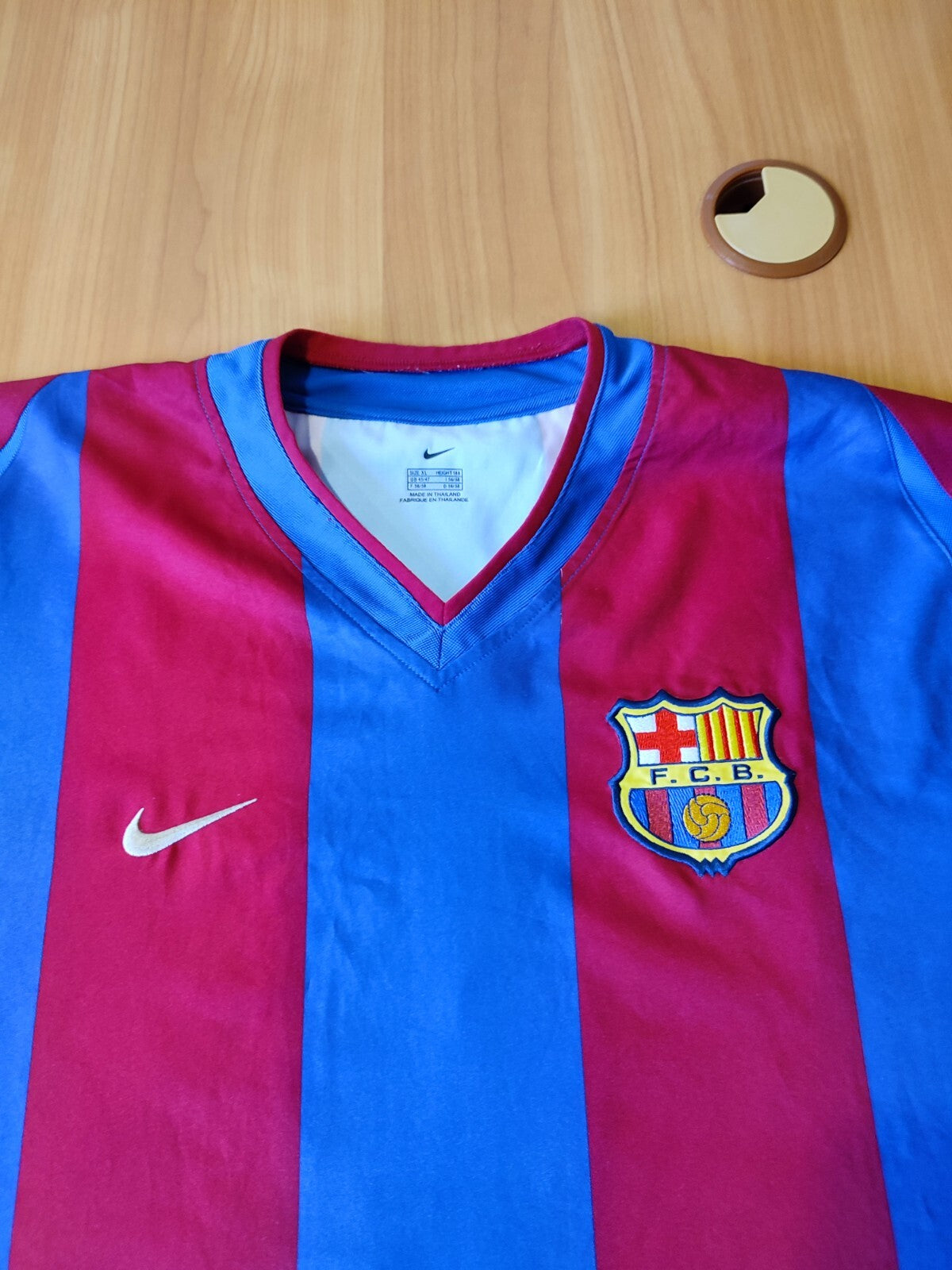 FC Barcelona 2002 2003 home Sz XL Nike shirt jersey football soccer kit Kluivert