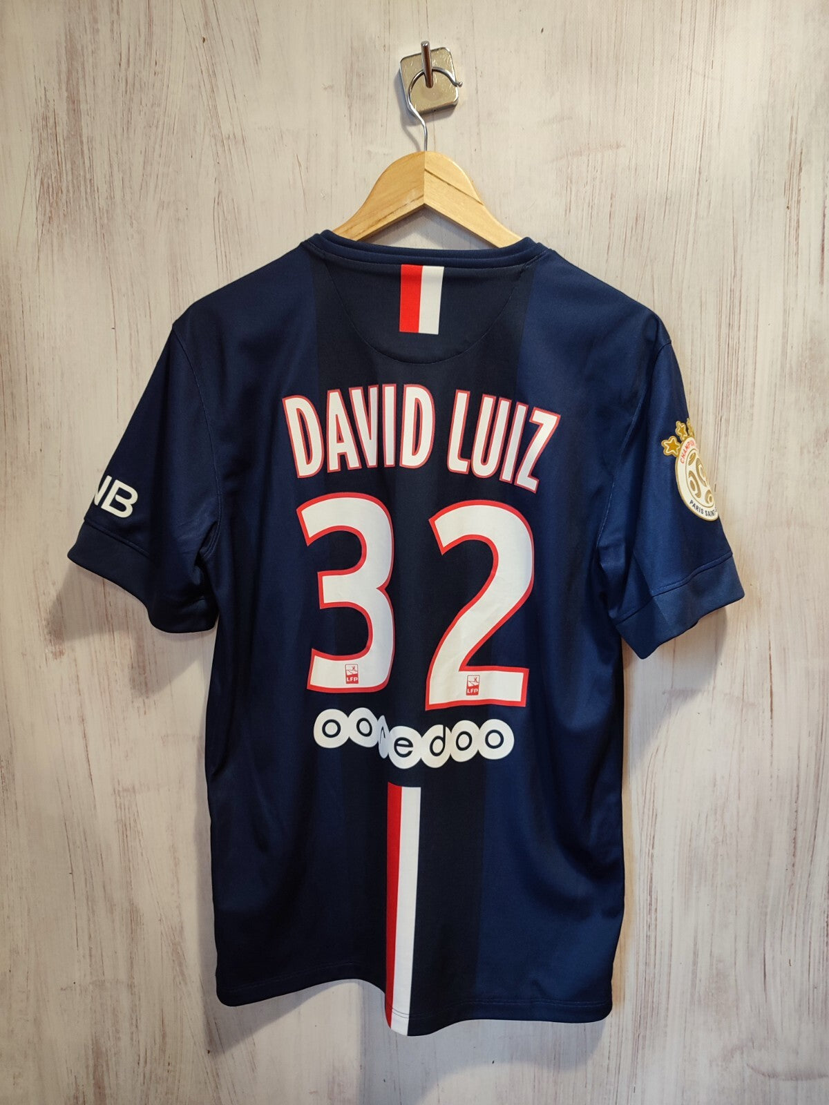 Paris Saint-Germain 2014 2015 home Size M jersey shirt soccer kit PSG David Luiz