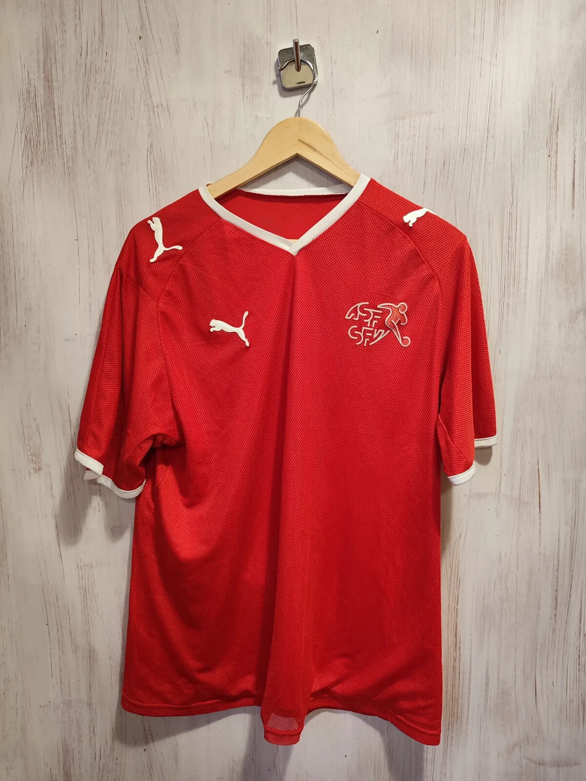 Switzerland 2008 2009 2010 home Sz L Puma soccer shirt jersey football kit Swiss