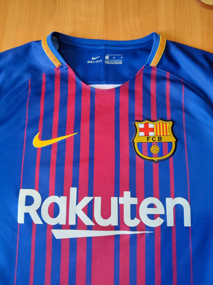 FC Barcelona 2017 2018 home Sz M Nike shirt jersey soccer football kit tee Messi