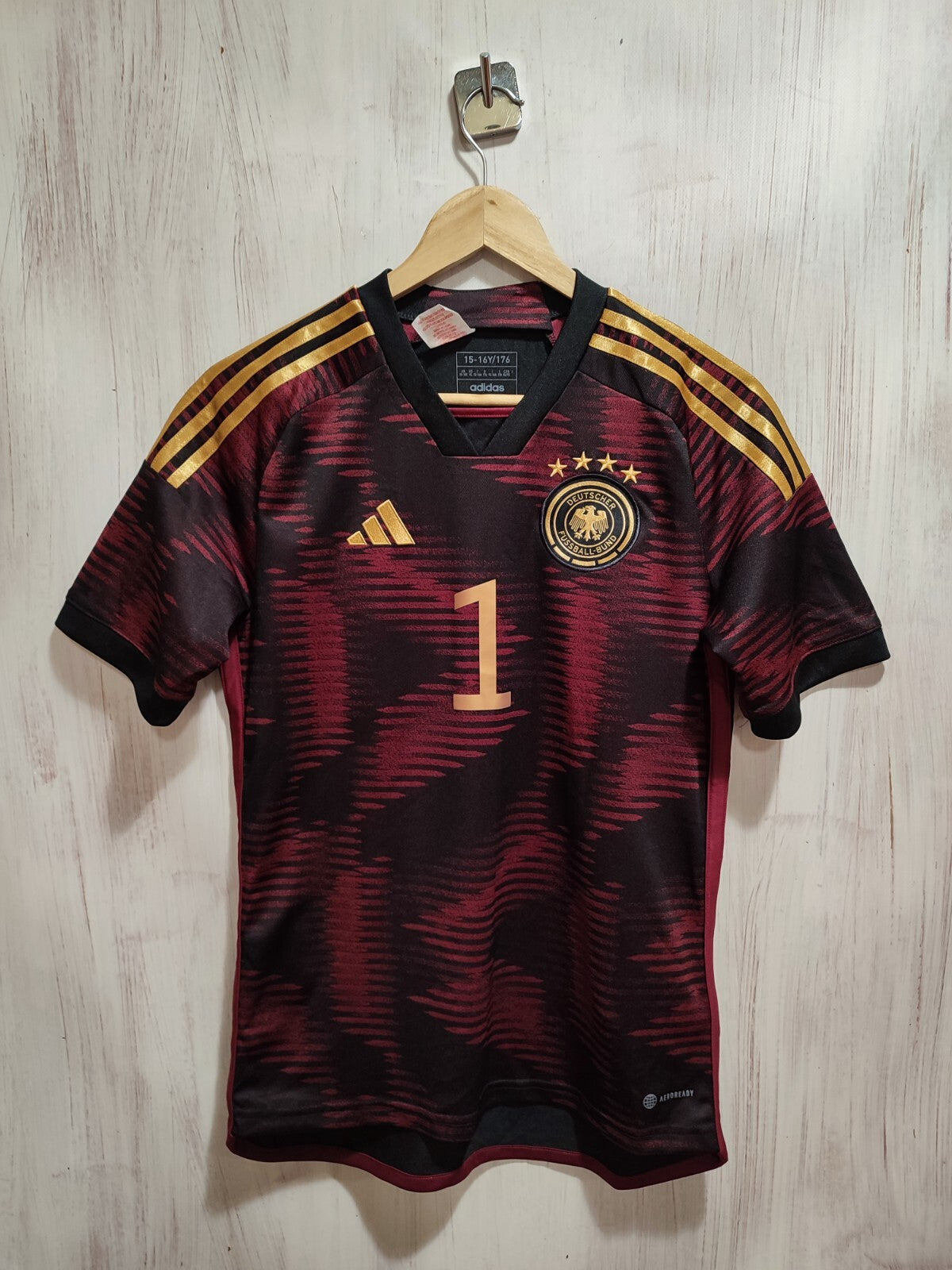 kids Deutschland 2022 2023 away Sz XL 15-16Y Germany shirt jersey soccer kit tee