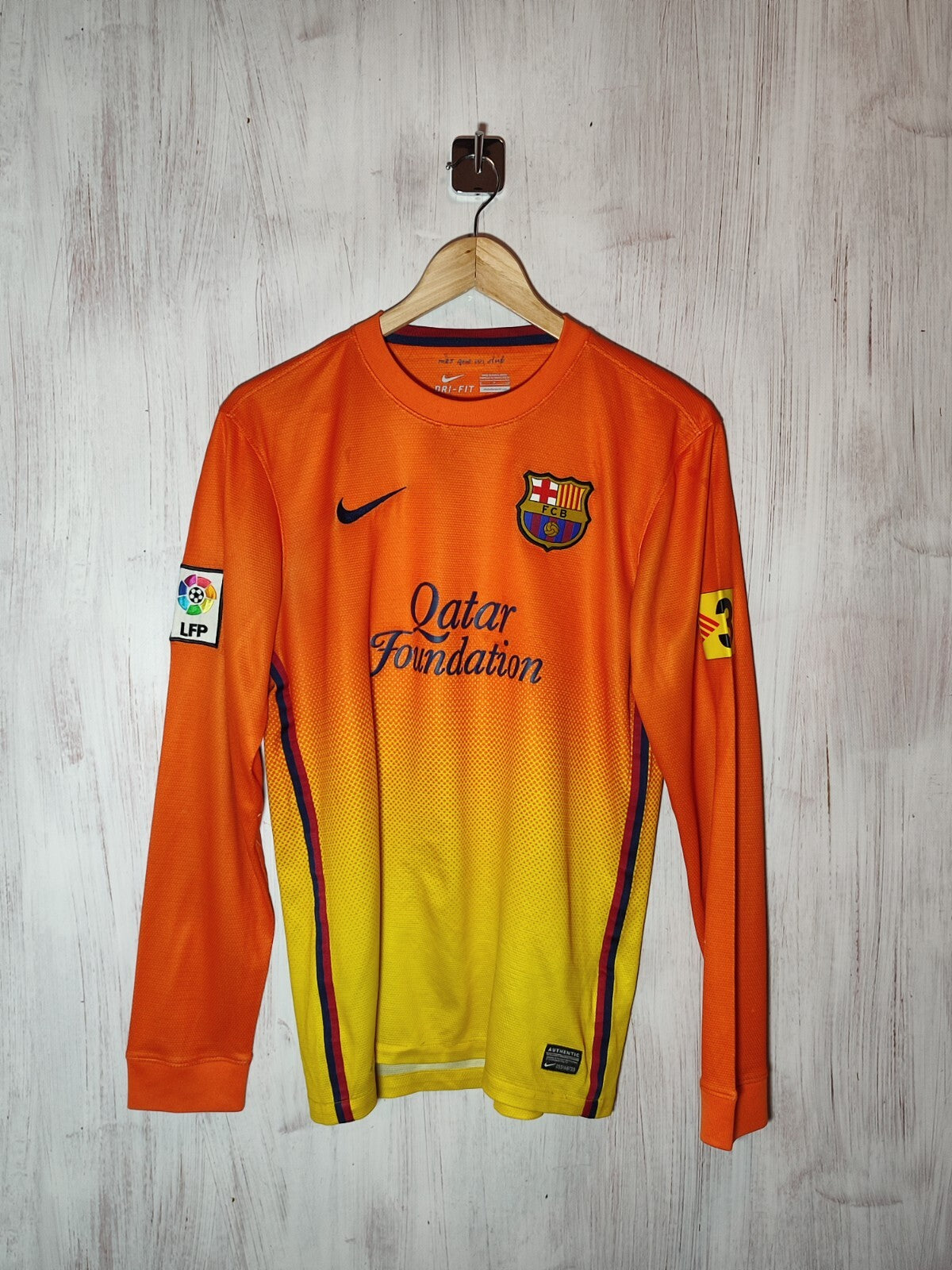 FC Barcelona 2012 2013 away Size S Nike football shirt jersey kit tee soccer L/S