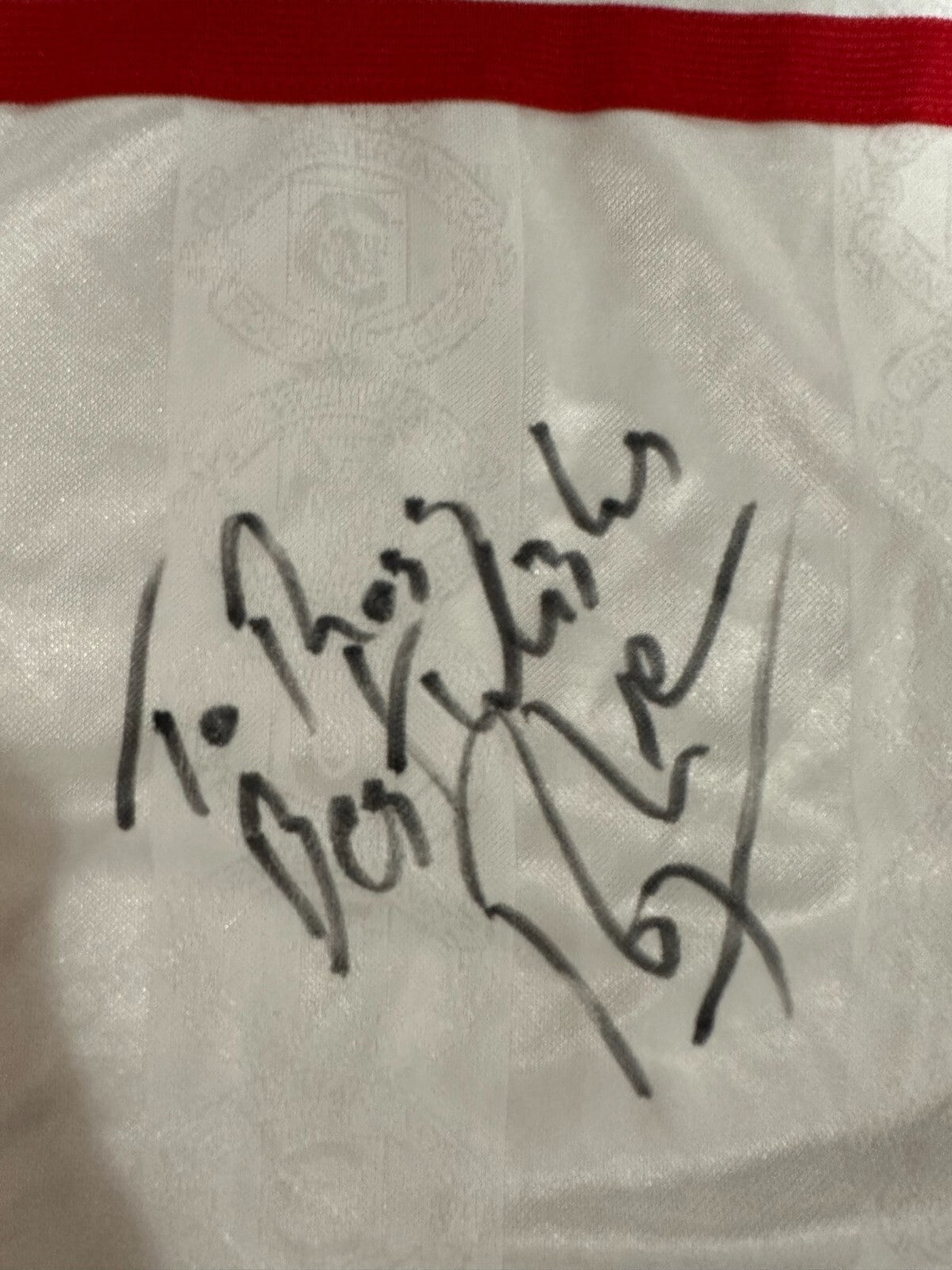 SIGNED kids Manchester United 1998 1999 away shirt jersey kit soccer football