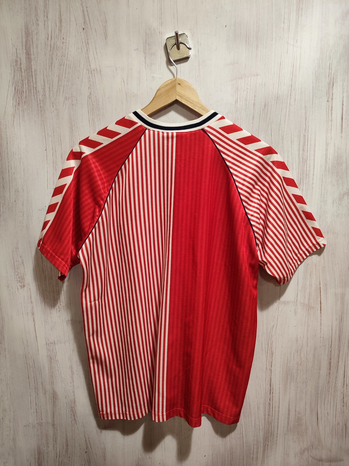 VINTAGE Denmark 1986 home Size L Hummel shirt jersey football soccer kit Dansk