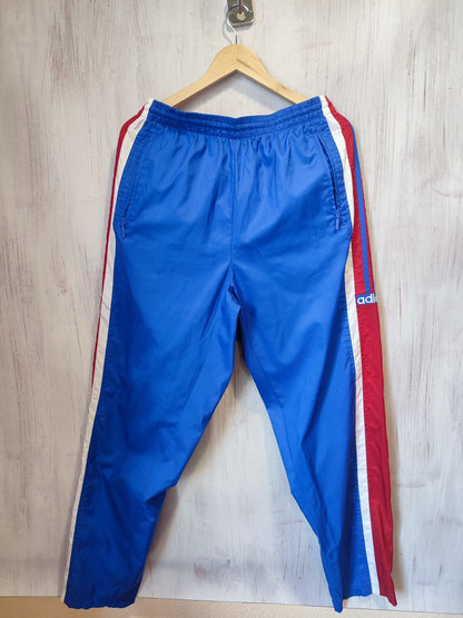 VINTAGE France 1990's Sz L Adidas buttons track suit jacket pants training 90's
